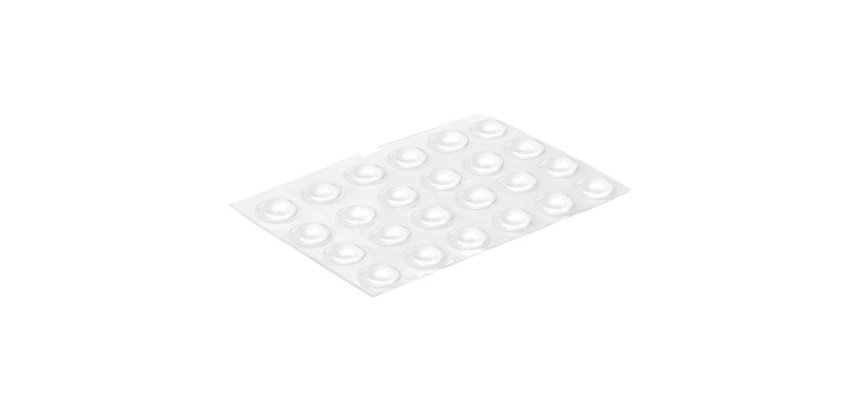 Pastille protection adhésive - anti-bruit - D8 mm - transparente - lot de 2
