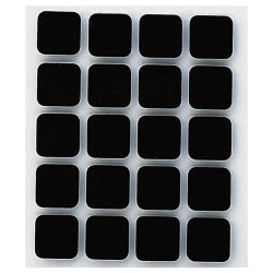 Patin anti-dérapant adhésif - noir - 17 x 17 mm - lot de 20