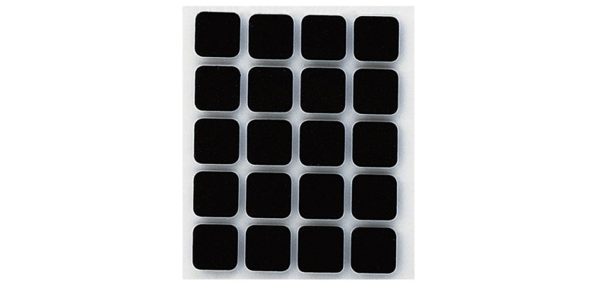 Patin anti-dérapant adhésif - noir - 17 x 17 mm - lot de 20