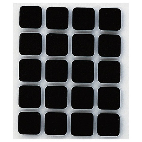 Patin anti-dérapant adhésif - noir - 17 x 17 mm - lot de 20