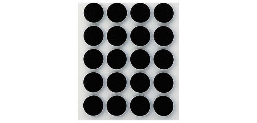 Patin anti-dérapant adhésif - noir - 17 mm - lot de 20