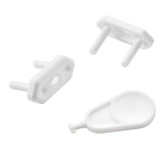 Cache- prise avec clé - blanc - lot de 6