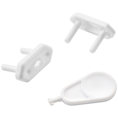 Cache- prise avec clé - blanc - lot de 6