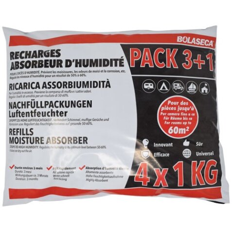 Recharge absorbeur d'humidité sachet 4 x 1kg