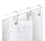 Rideau douche - 180 x 200 cm - premium - 100 % coton - blanc à motifs