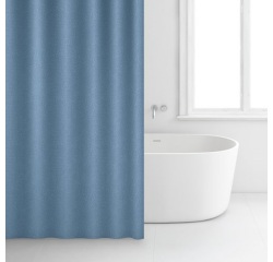 Rideau douche - 180 x 200 cm - polyester - bleu