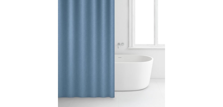 Rideau douche - 180 x 200 cm - polyester - bleu