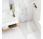 Tapis de douche - antidérapant - 50 x 50 cm - 100% caoutchouc - blanc