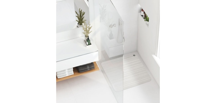 Tapis de douche - antidérapant - 50 x 50 cm - 100% caoutchouc - blanc