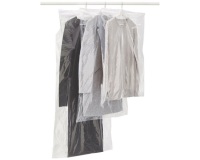 Housse vêtements - 65 x 150 cm - transparent - lot de 3