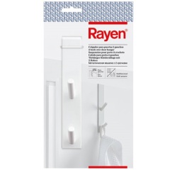 Crochet de porte - 2 têtes - H : 18 cm - l : 3 cm - blanc