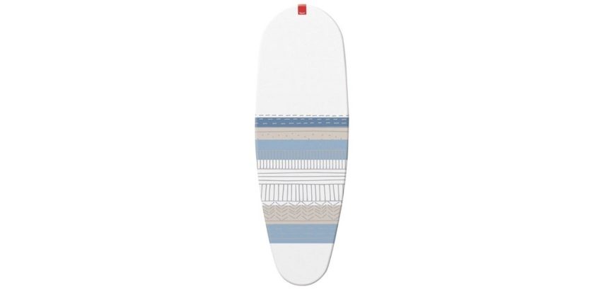 Housse table à repasser Premium clip 130 x 47 cm - blanc, gris et bleu