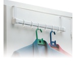 Patère - barre de porte - 6 crochets - blanc