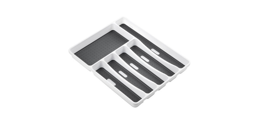 Range couverts 6 cases Rayen, gris et blanc