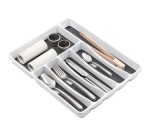 Range Couverts 6 Cases Blanc/Gris Bi-Matière 40 x 32,5 x 5 cm - Rayen