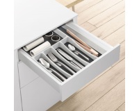 Range Couverts 6 Cases Blanc/Gris Bi-Matière 40 x 32,5 x 5 cm - Rayen
