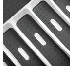 Range Couverts 6 Cases Blanc/Gris Bi-Matière 40 x 32,5 x 5 cm - Rayen