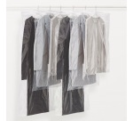 Housse vêtements - anti-mites - taille S et L - transparente - lot de 6 ass