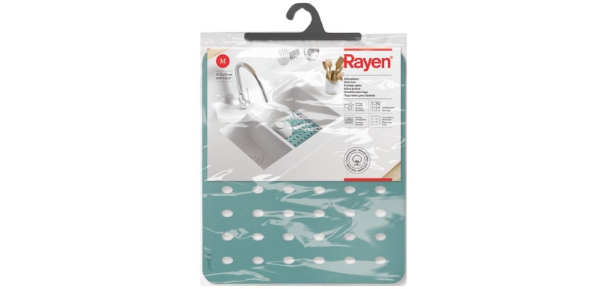 Tapis fond évier anti-dérappant 27,5 x 32 cm, vert d'eau