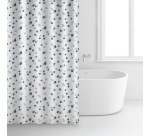 Rideau douche - 180 x 200 cm - polyester - blanc points bleus