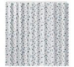 Rideau douche - 180 x 200 cm - polyester - blanc points bleus