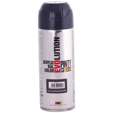 Bombe peinture Pinty plus évolution mat - 400 mL - gris anthracite RAL7016