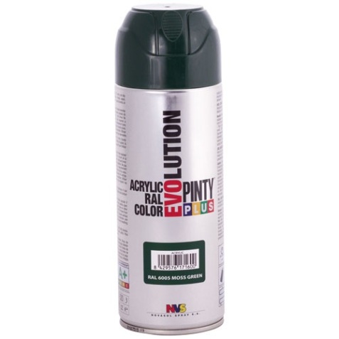 Bombe peinture Pinty plus évolution mat - 400 mL - vert mousse RAL6005