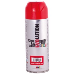Bombe peinture Pinty plus évolution mat - 400 mL - rouge signalisation RAL3