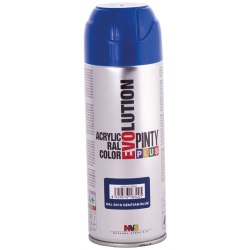 Bombe peinture Pinty plus évolution mat - 400 mL - bleu gentiane RAL5010