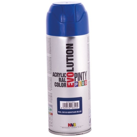 Bombe peinture Pinty plus évolution mat - 400 mL - bleu gentiane RAL5010