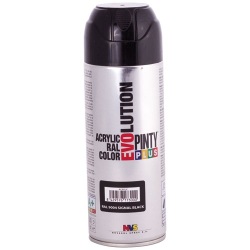 Bombe peinture Pinty plus évolution mat - 400 mL - noir signal RAL9004