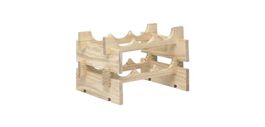 Casier à bouteilles - Merlot - 6 emplacements - H : 25 cm - L : 39 cm - P :