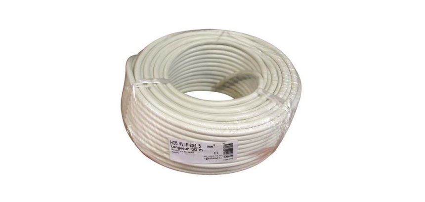 Câble d'installation H05VV-F - 3G1.5mm² -  L : 50 m - couronne - blanc