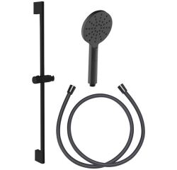 Kit de douche - 3 jets - anticalcaire - entraxe 650 - noir mat