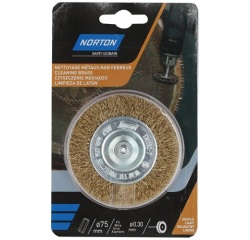 Brosse métallique circulaire - ondulé - laiton - pour perceuse - nettoyage