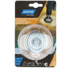 Brosse métallique à godet - ondulé - laiton - pour perceuse - décapage du m