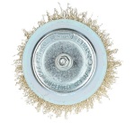 Brosse métallique à godet - ondulé - laiton - pour perceuse - décapage du m