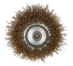 Brosse métallique à godet - ondulé - laiton - pour perceuse - décapage du m