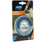 Brosse circulaire nylon - bleu - pour perceuse - nettoyage du bois - D : 75
