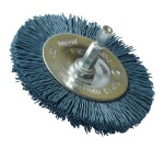 Brosse circulaire nylon - bleu - pour perceuse - nettoyage du bois - D : 75