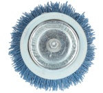 Brosse à godet nylon - bleu - pour perceuse - nettoyage du bois - D : 75 mm
