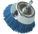 Brosse à godet nylon - bleu - pour perceuse - nettoyage du bois - D : 75 mm