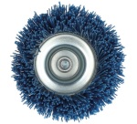 Brosse à godet nylon - bleu - pour perceuse - nettoyage du bois - D : 75 mm