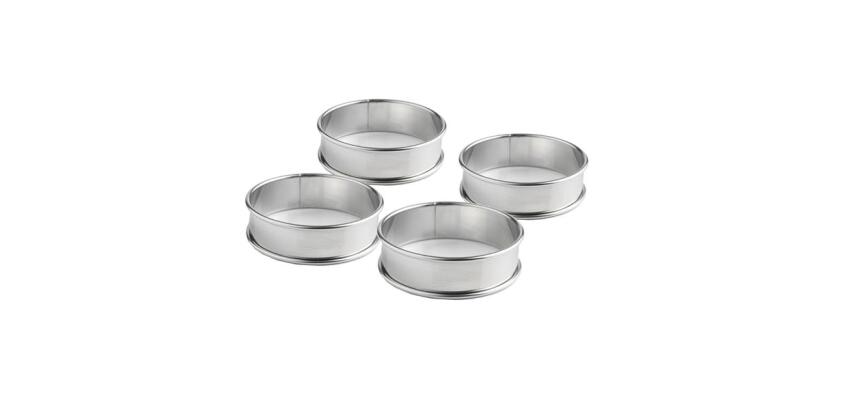 Lot de 4 cercles à tarte - 8 cm