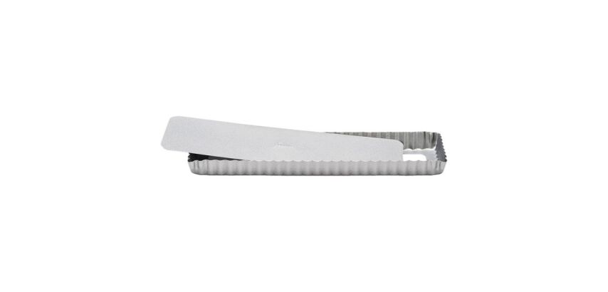 Moule à tarte à fond amovible Silver Top - rectangle 35 x 11 cm