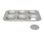 Moule 6 tartelettes 10 cm à fond amovible - Silver Top