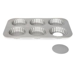 Moule 6 tartelettes 10 cm à fond amovible - Silver Top