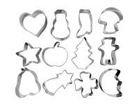 Lot de 12 découpoirs / Emporte-pièces Assortis sur cercle