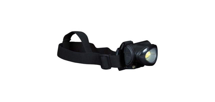 Lampe frontale - 140 lm - 2W - fonction stroboscope - IPX4 - noir