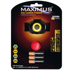 Lampe frontale - 450 lm - 5W -  éclairage avant/arrière - fonction focus -